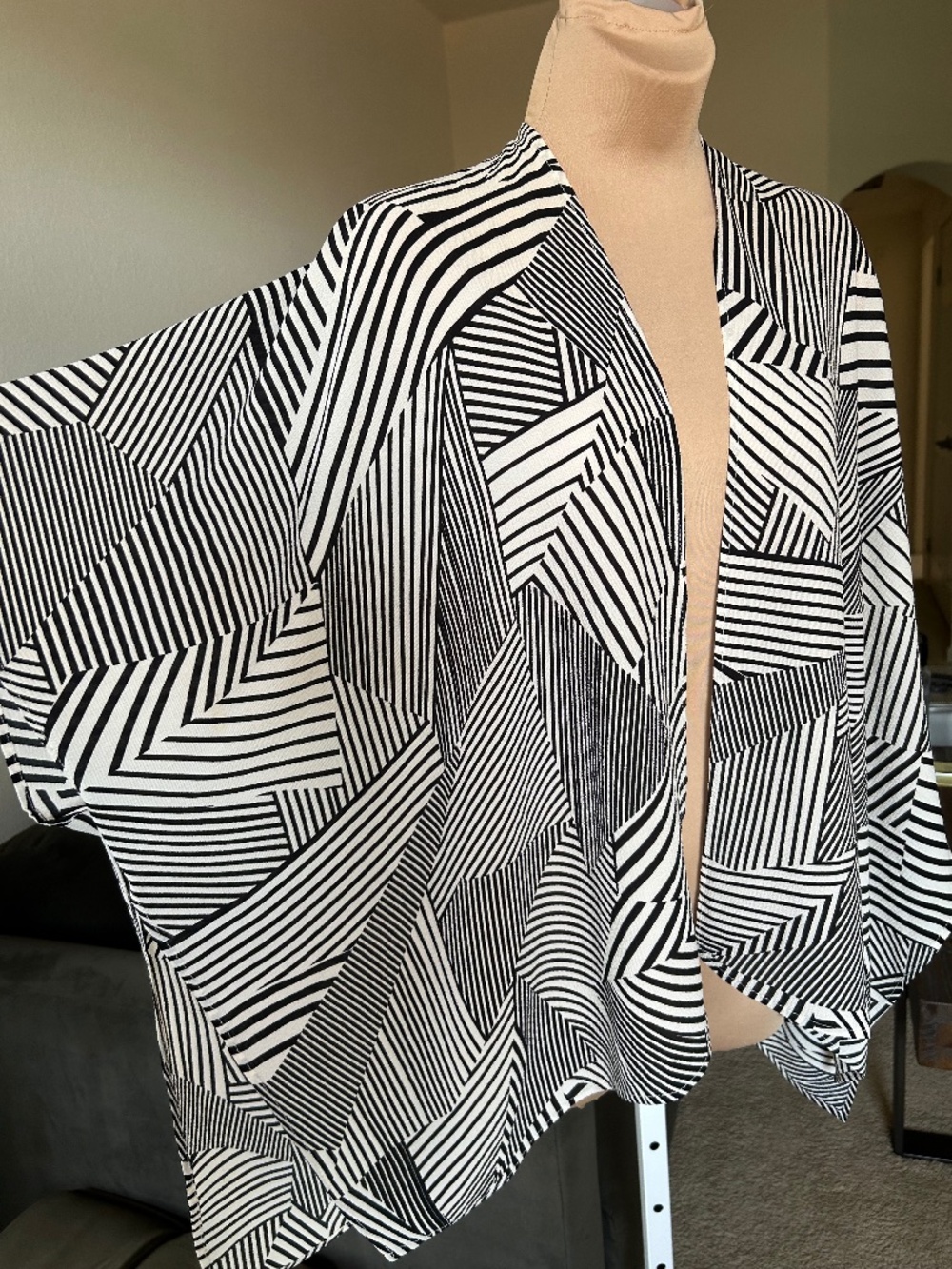 Crepe Stretch Kimono Coverup Topper